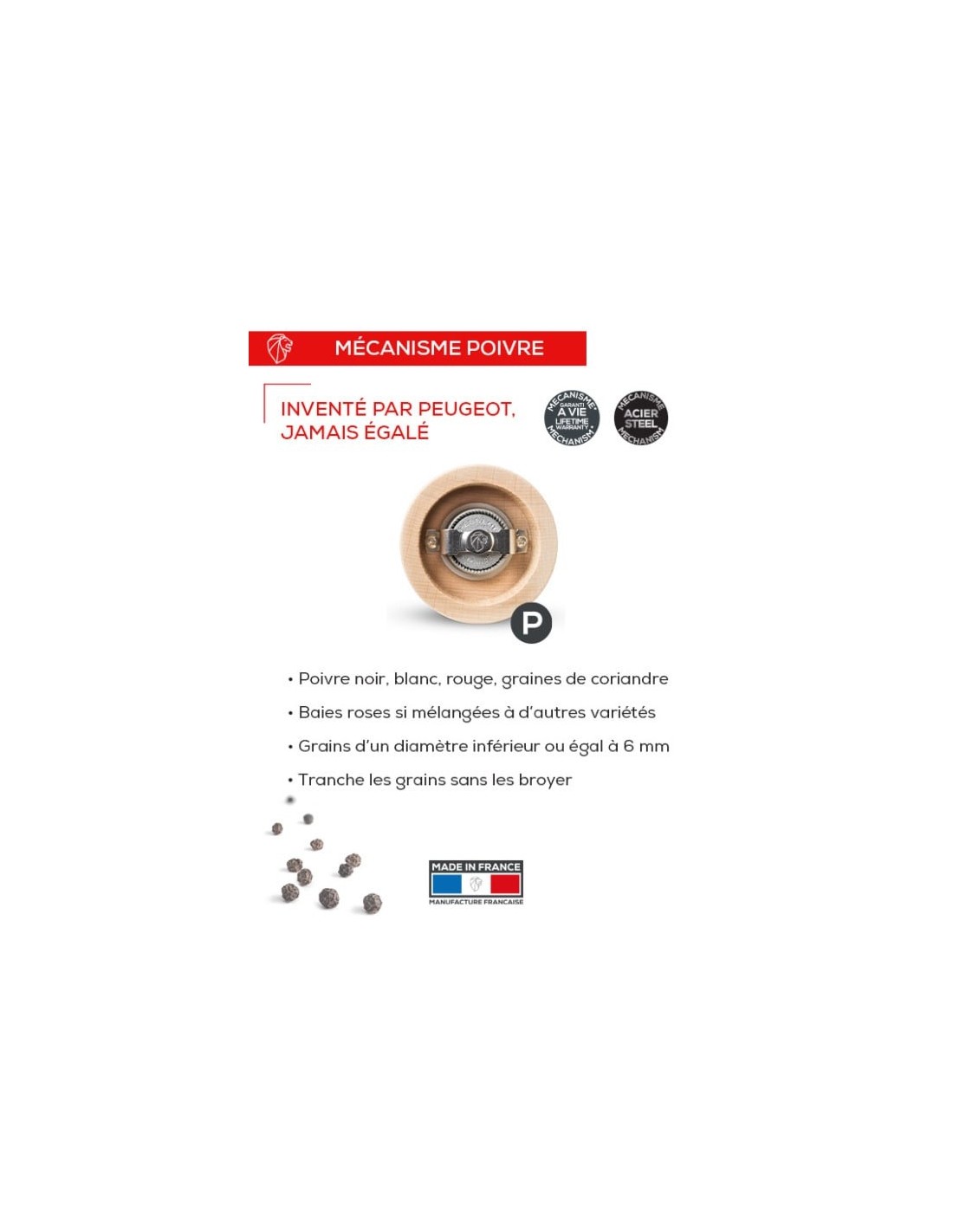 Peugeot: Line Carbone Moulin à sel 12 cm