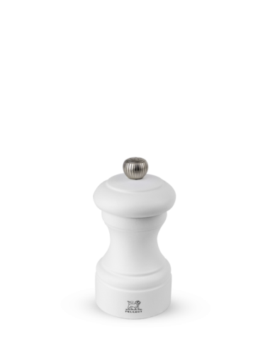 Moulin à sel manuel BISTRO en bois couleur blanc mat 10 cm 