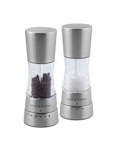 Coffret sel et poivre Mini Derwent inox 160 mm Cole&Mason